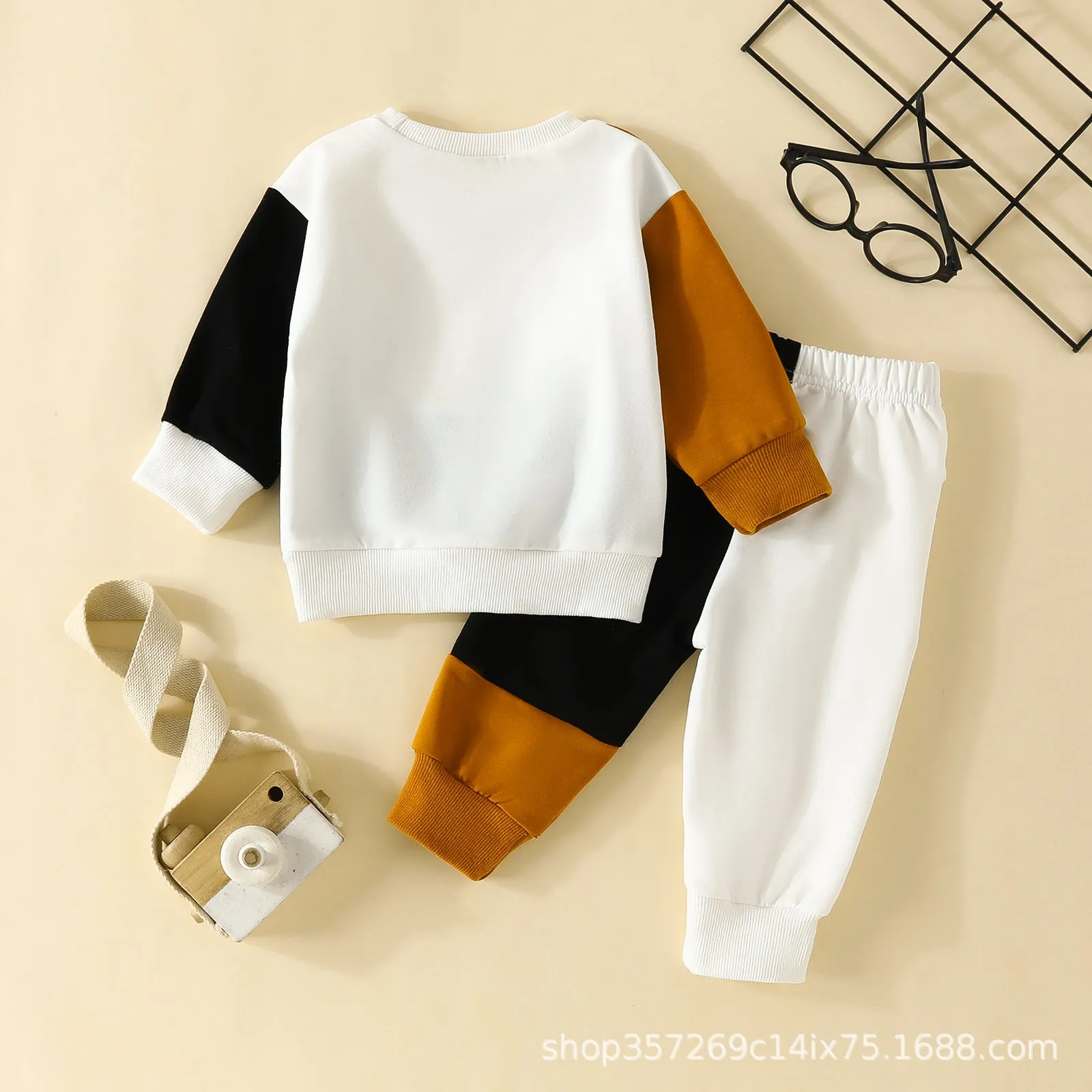 2 Pieces Set Baby Kid Boys Color-blocking Tops And Pants Wholesale 24011120