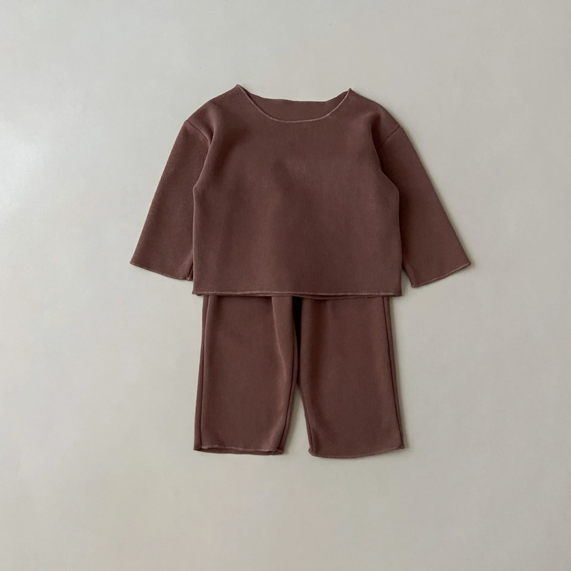 2 Pieces Set Baby Kid Girls Solid Color Tops And Pants Wholesale 23113084