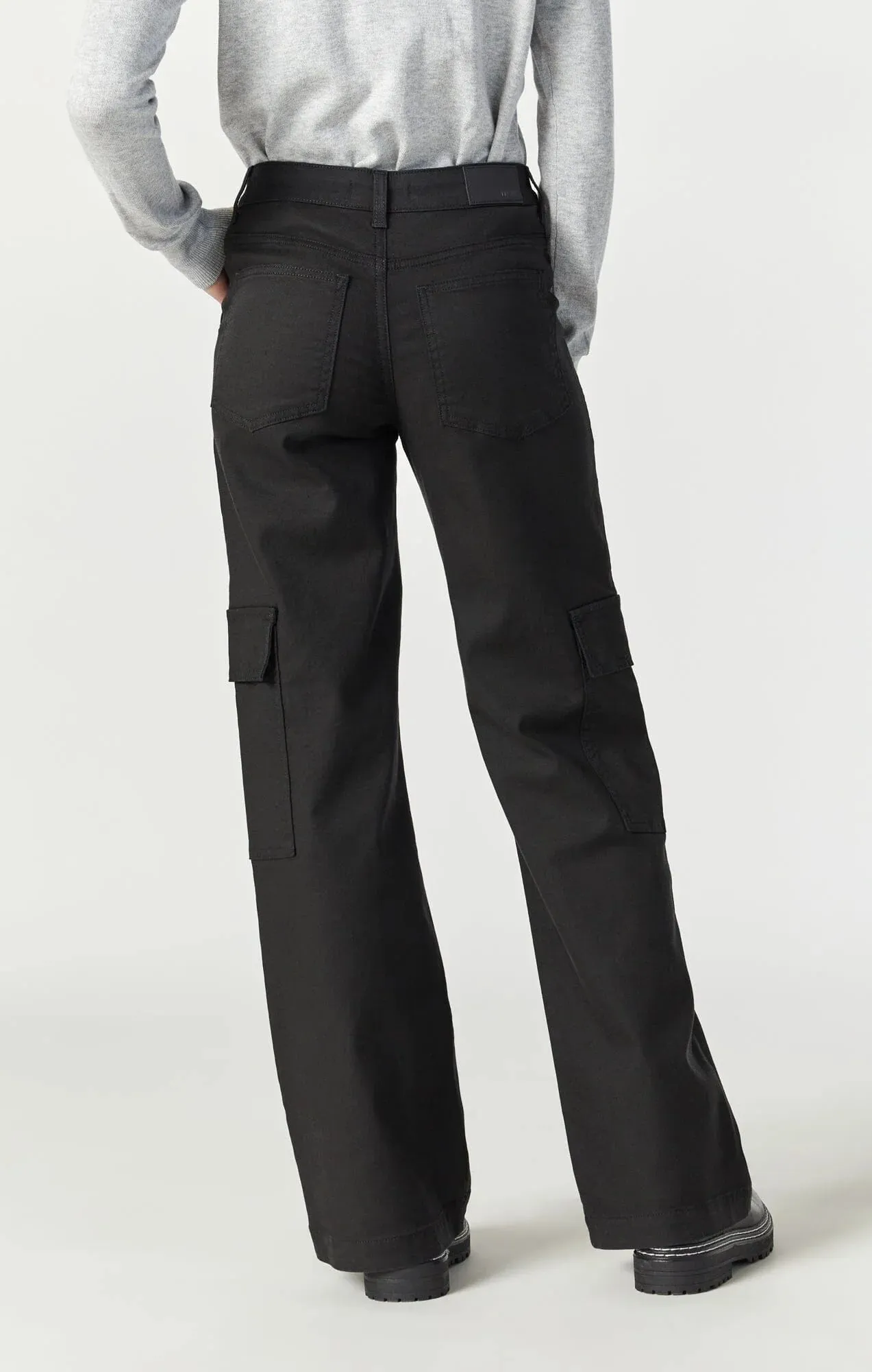 Alva Straight Leg Cargo Pant | Black Luxe Twill