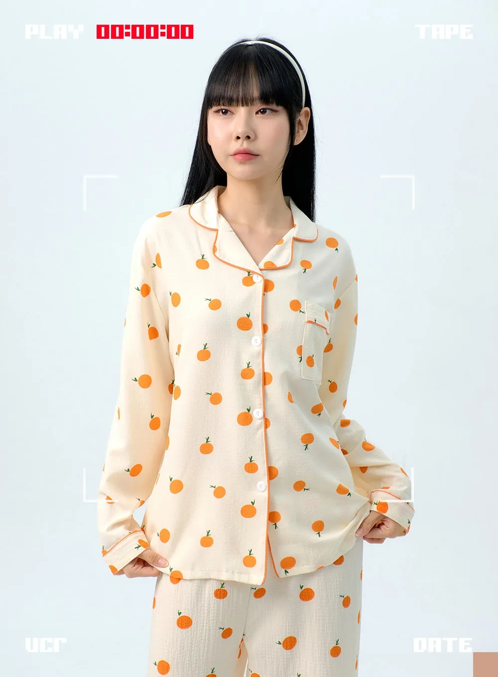 Apricot Pattern Pajama Set IG313