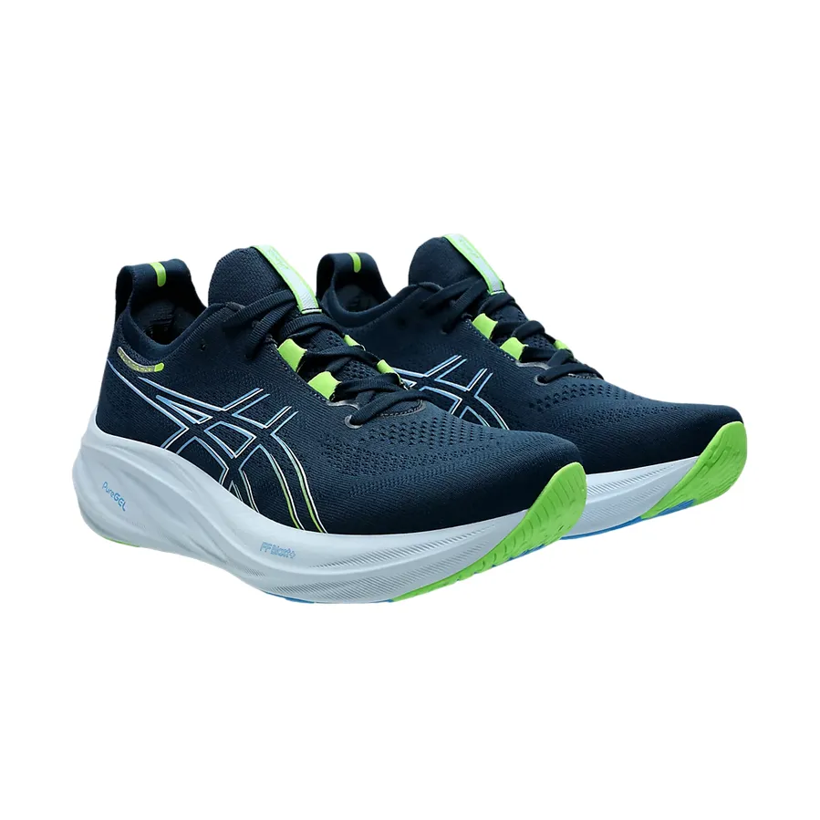 Asics men's running shoe Gel Nimbus 26 1011B794-400 blue-lime