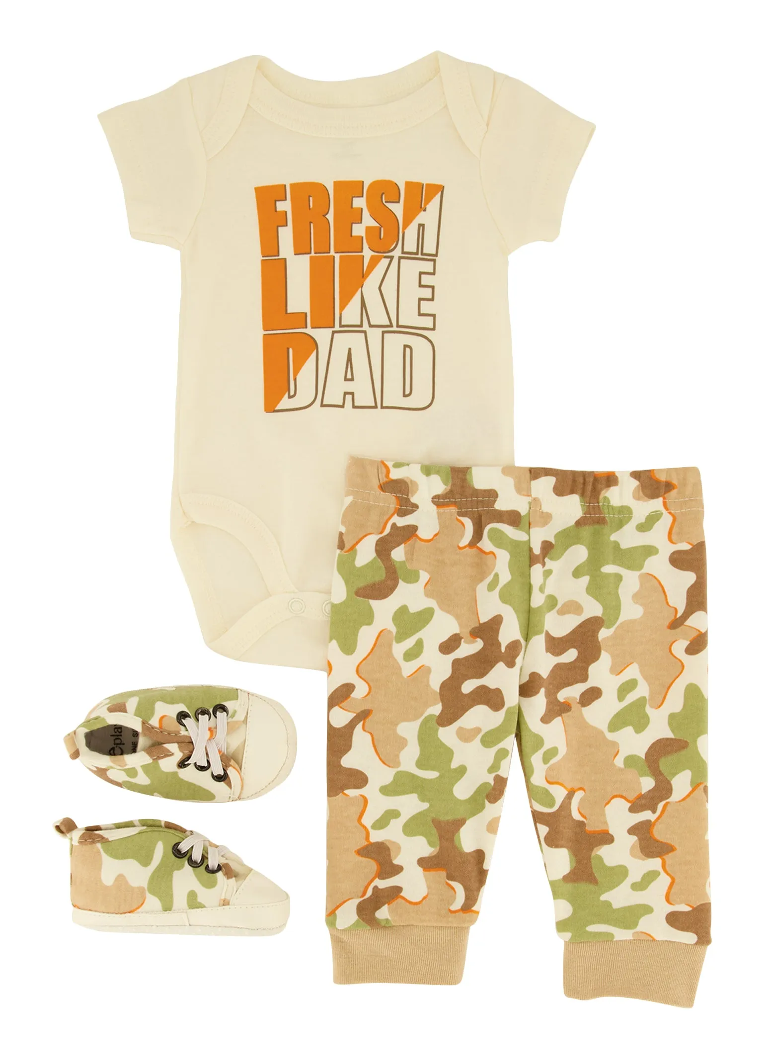 Baby Boys 0-9M Fresh Like Dad Graphic Bodysuit and Joggers with Sneakers