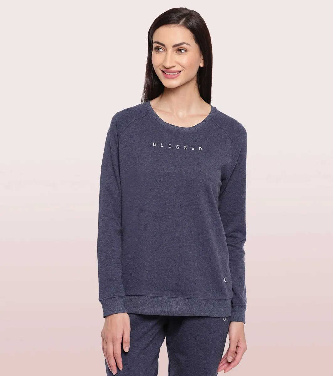 Basic Sweat | Long Sleeve Basic Pop Over Sweatshirt With Mindful Graphic