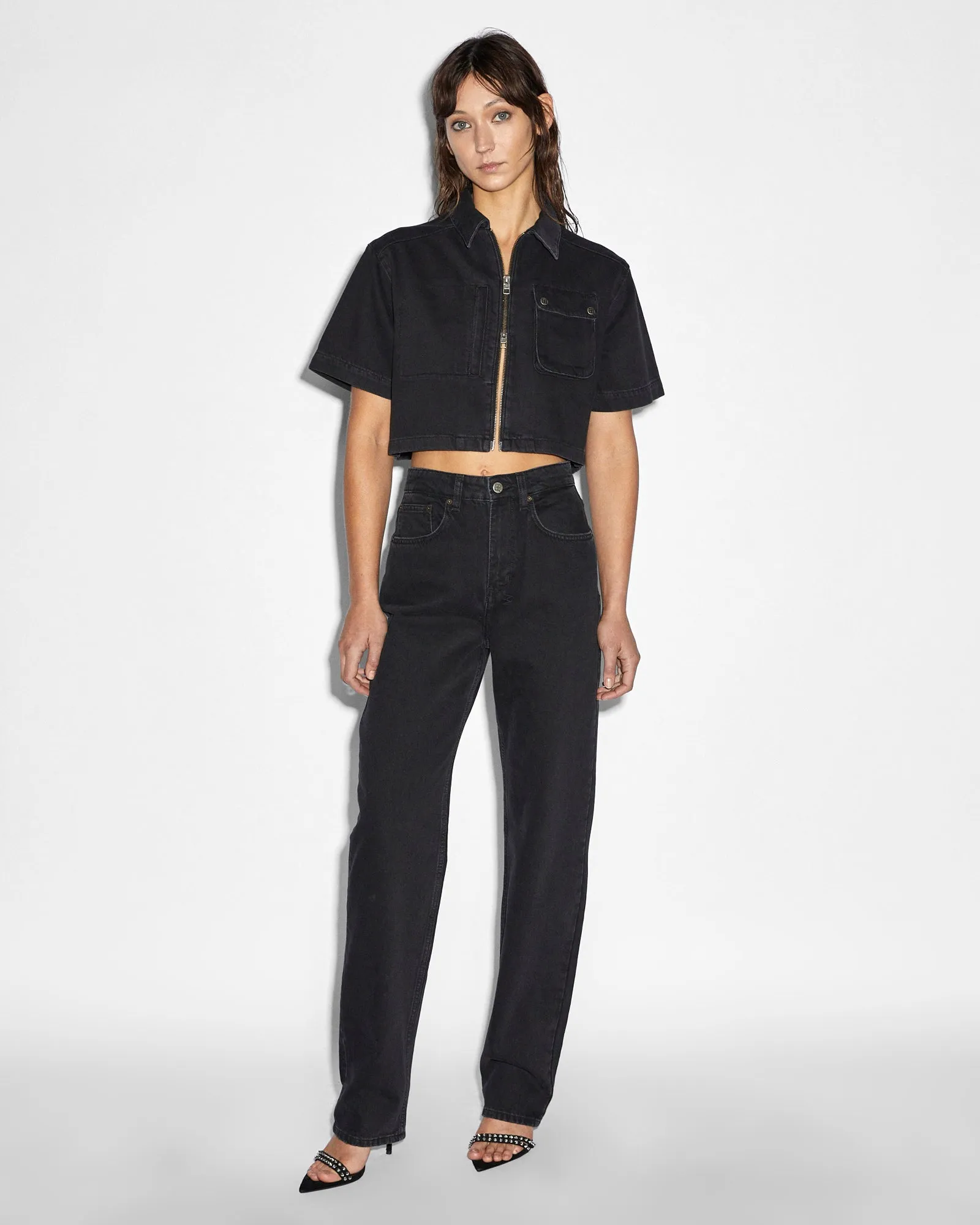 BOXY CROP SS SHIRT BLACK