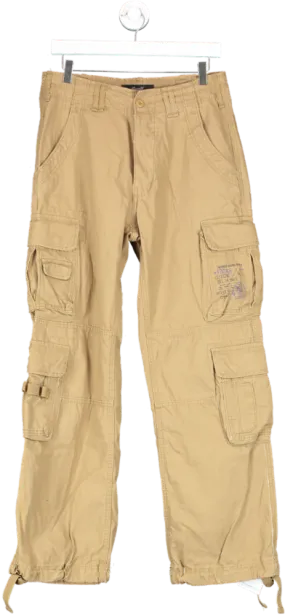 Brandit Beige Vintage Cargo Trousers UK S