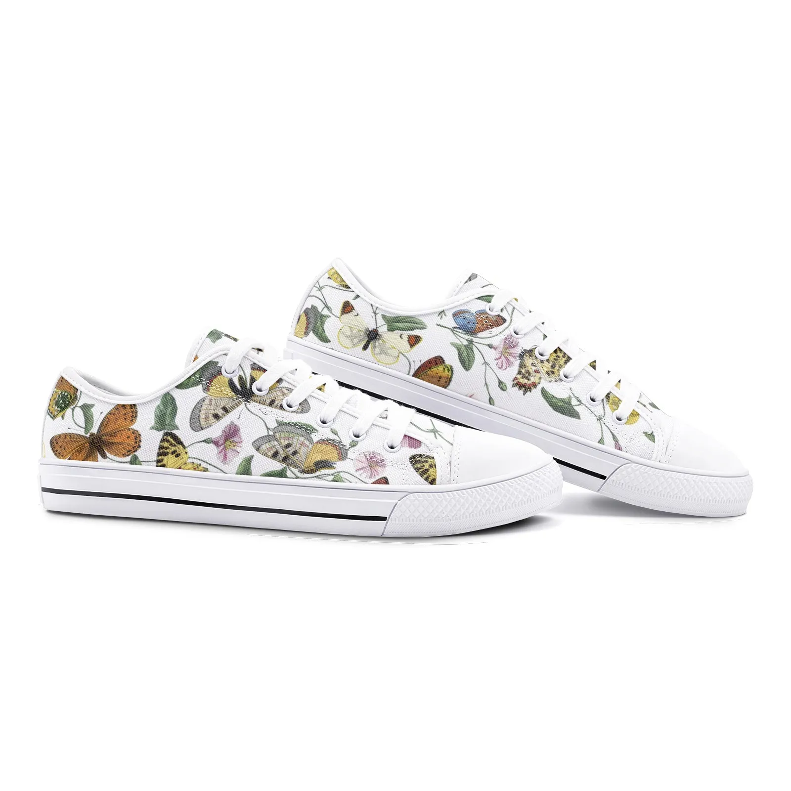 Butterfly Print Unisex Low Top Canvas Shoes