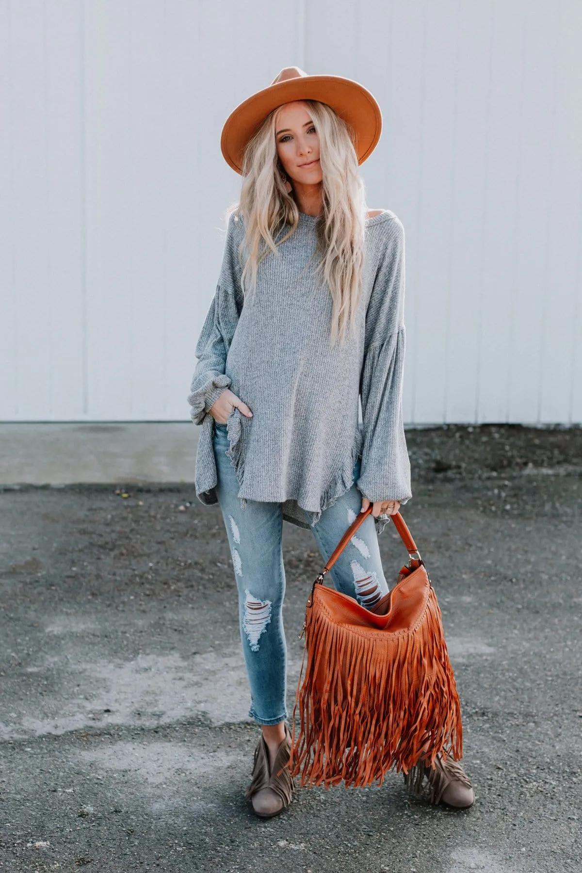 Charlie Cozy Top - Gray