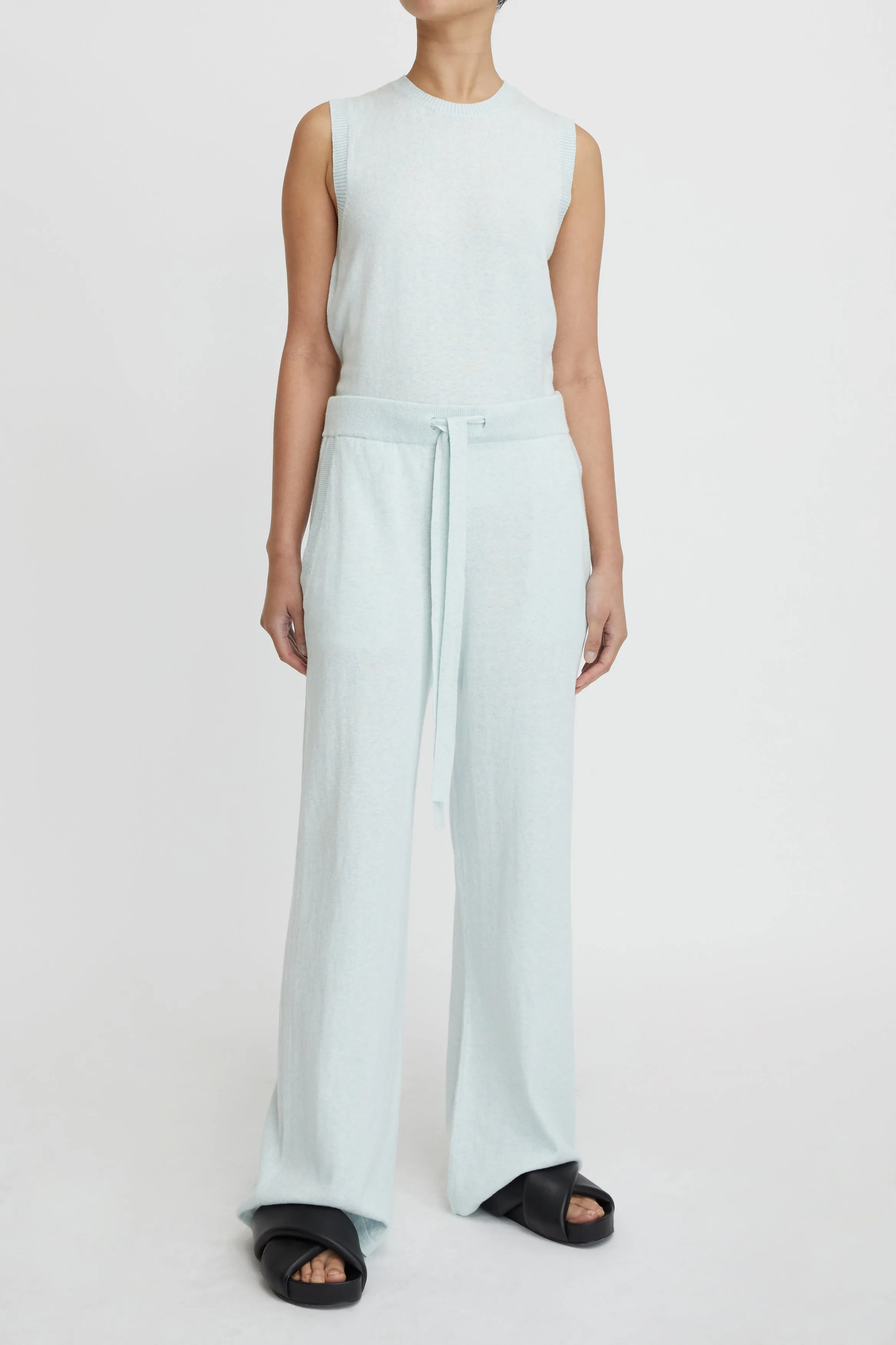 Cotton Cashmere Wide Leg Pant