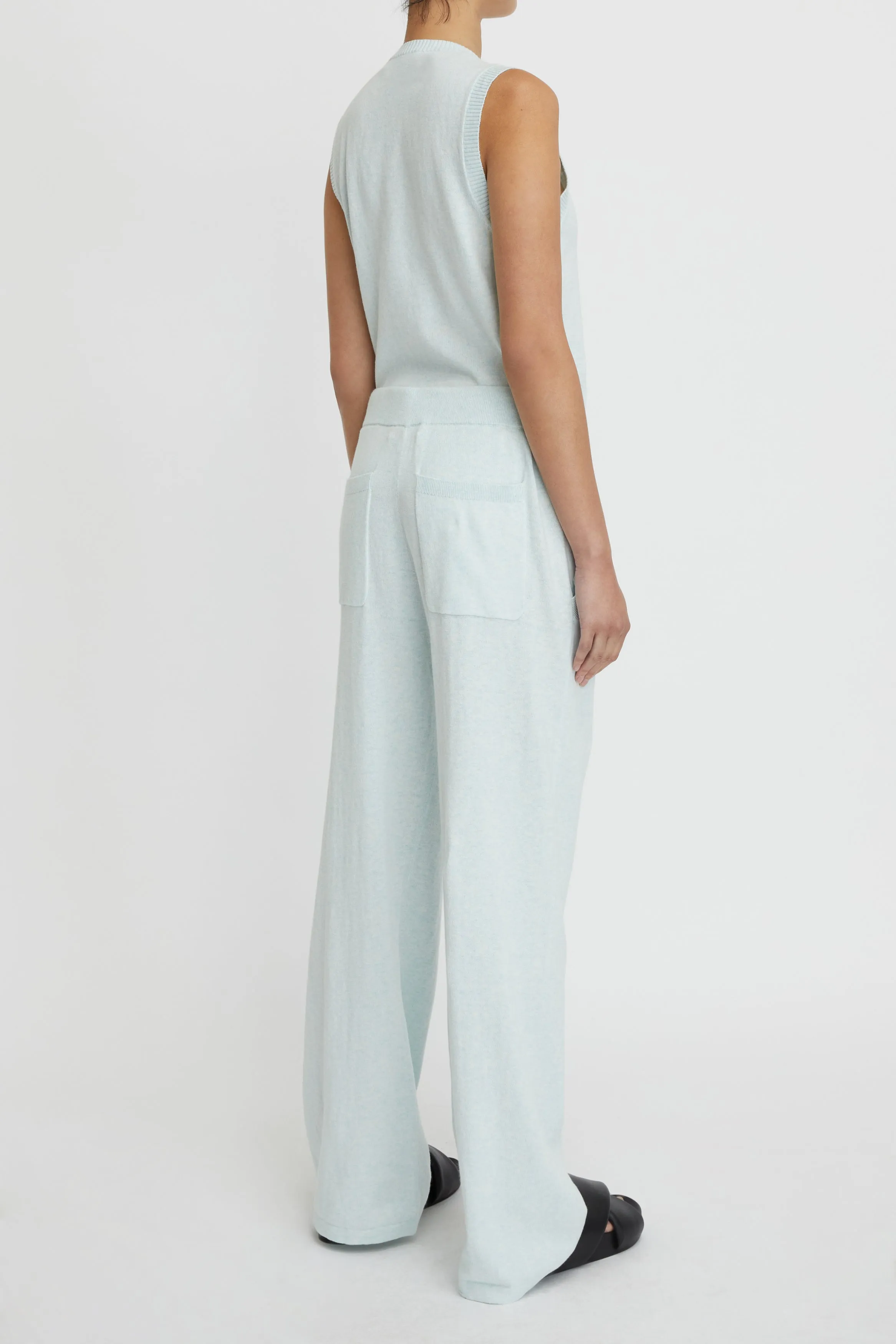 Cotton Cashmere Wide Leg Pant