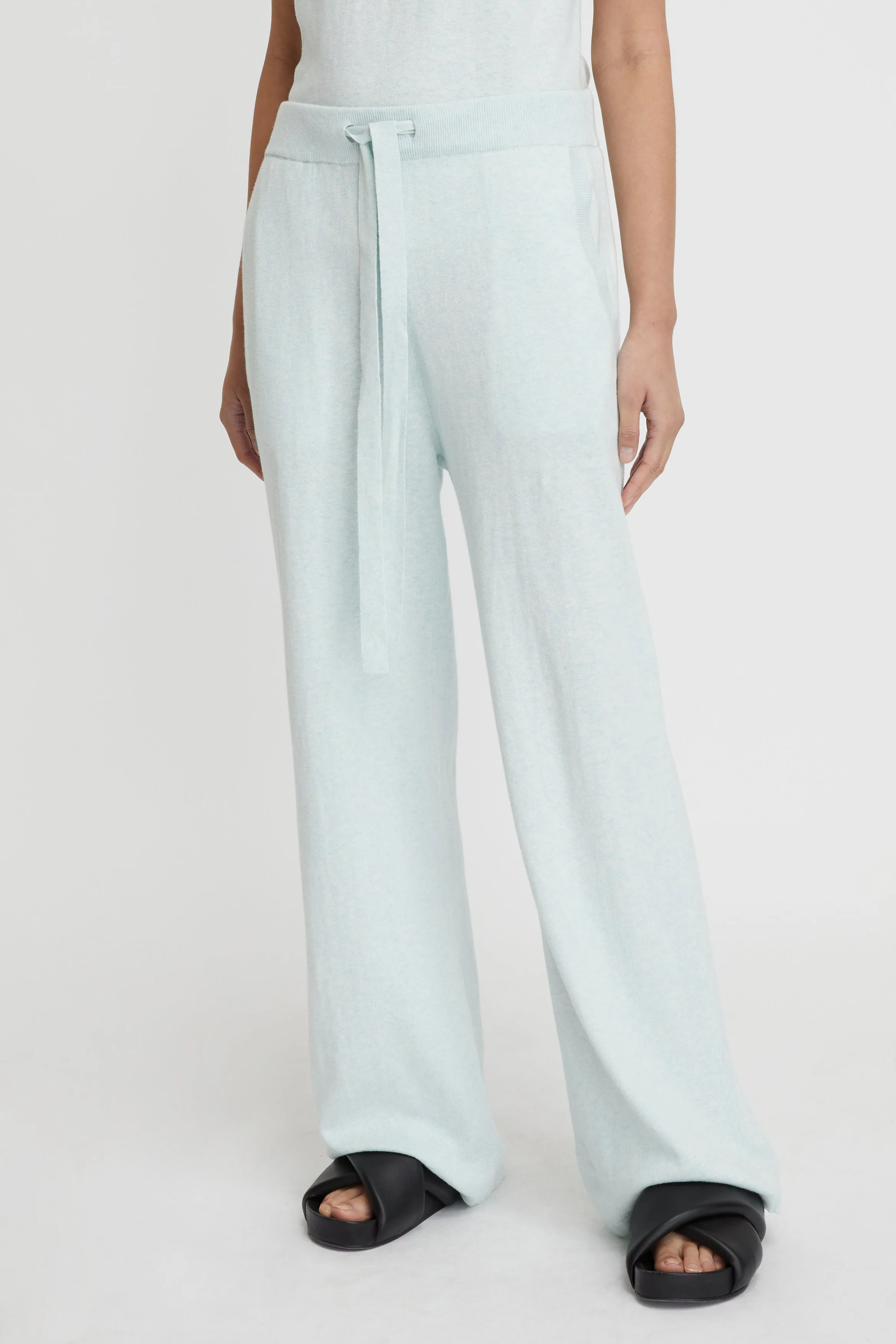 Cotton Cashmere Wide Leg Pant