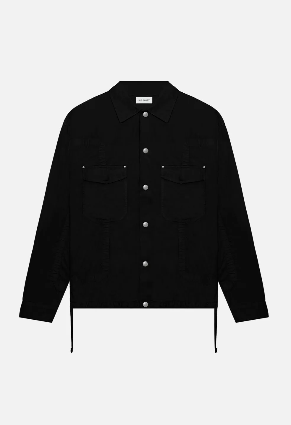 Cotton Poplin Frame Snap Overshirt / Black