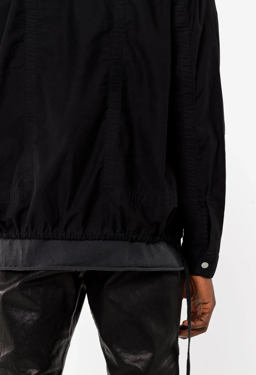 Cotton Poplin Frame Snap Overshirt / Black