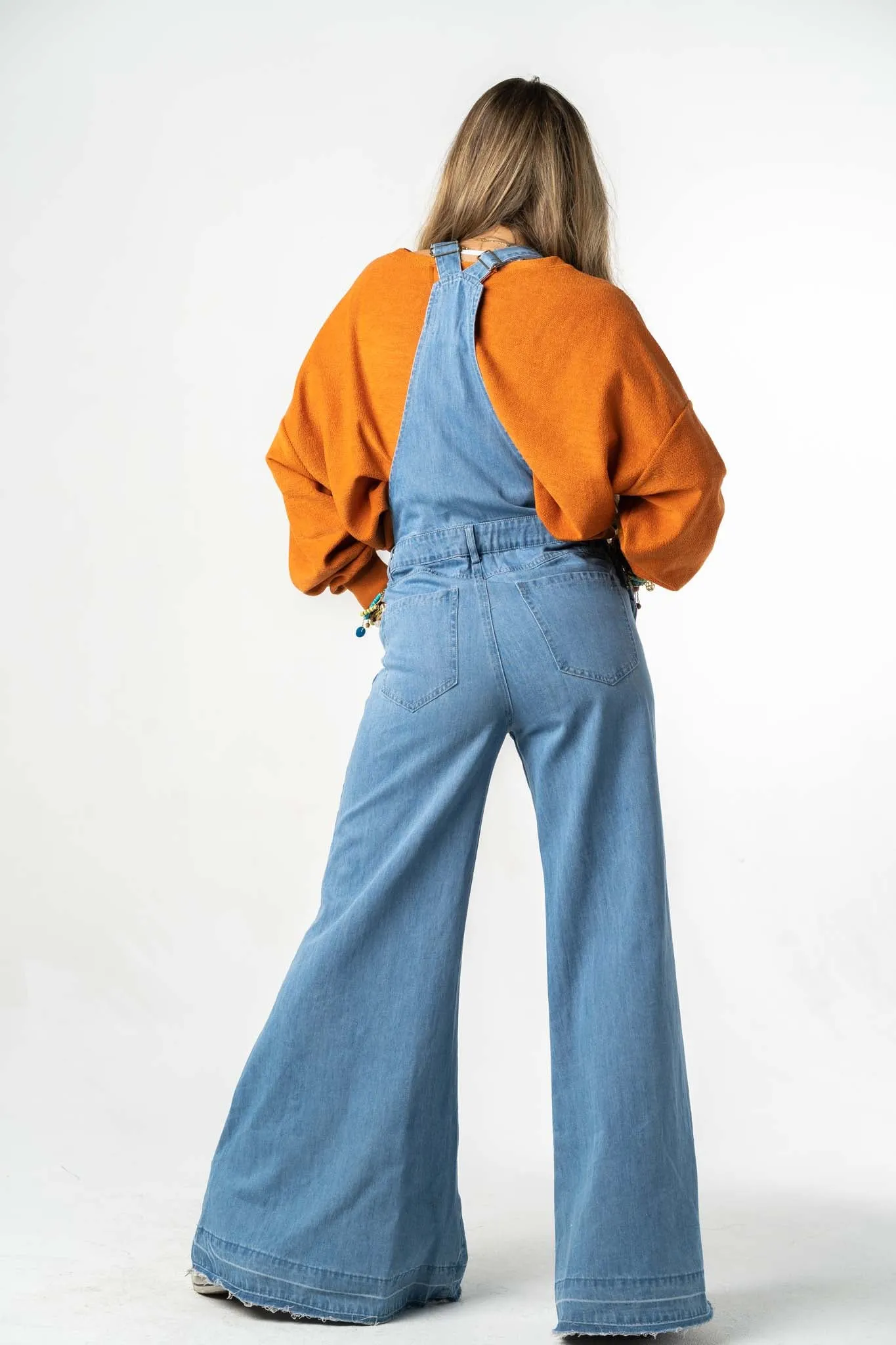 Donna Flared Overalls - Denim