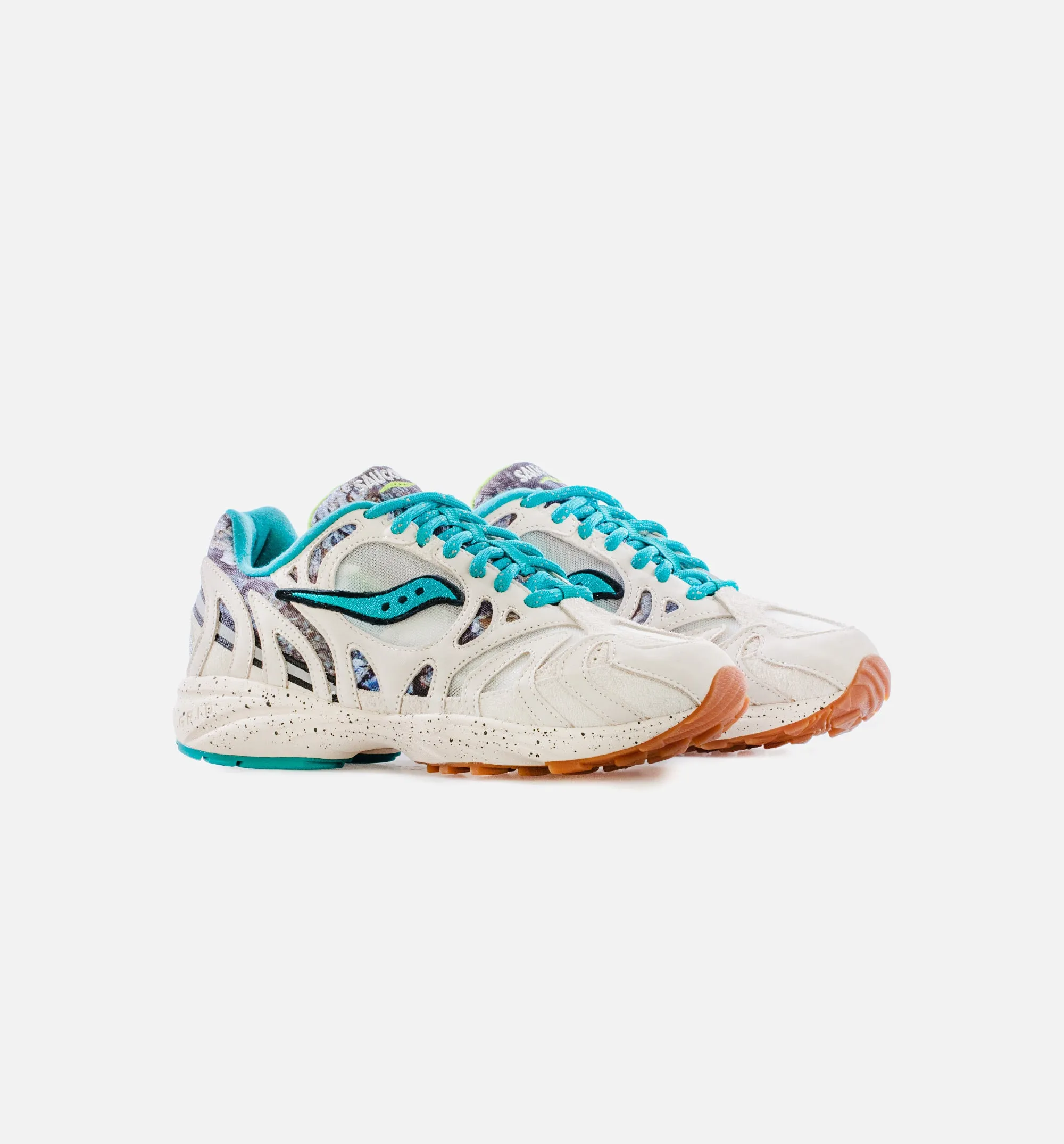 Grid Azura 2000 Creme Blue Mens Running Shoe - Off White/Teal