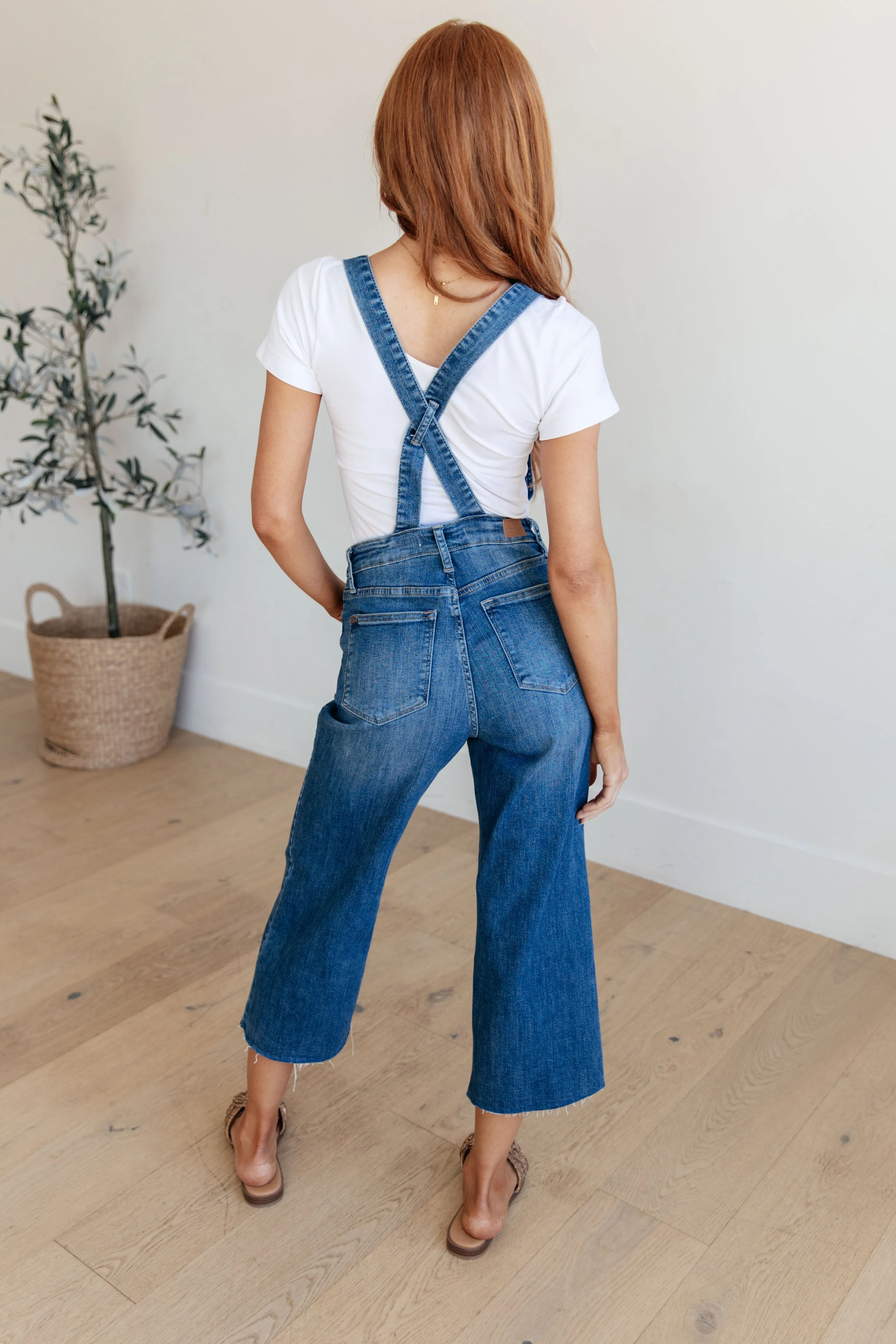 Judy Blue High Rise Crop Wide Leg Denim Overalls (1XL-3XL)