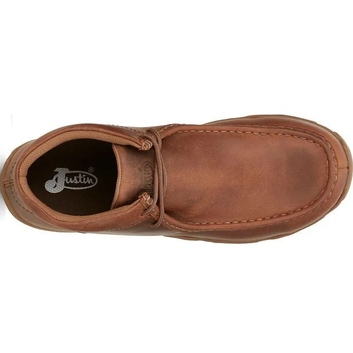 Justin Men's Cappie 4 Alloy Toe Western Work Shoe -Brown- SE242