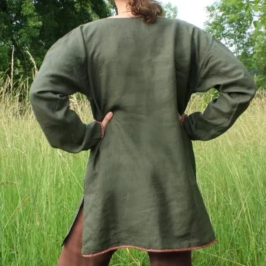 Long Sleeve Green Tunic - Linen