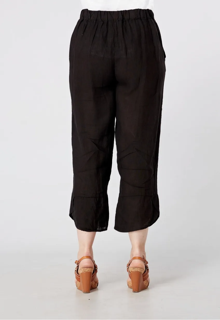 Luca Vanucci pant 1464, cropped smooth-front linen