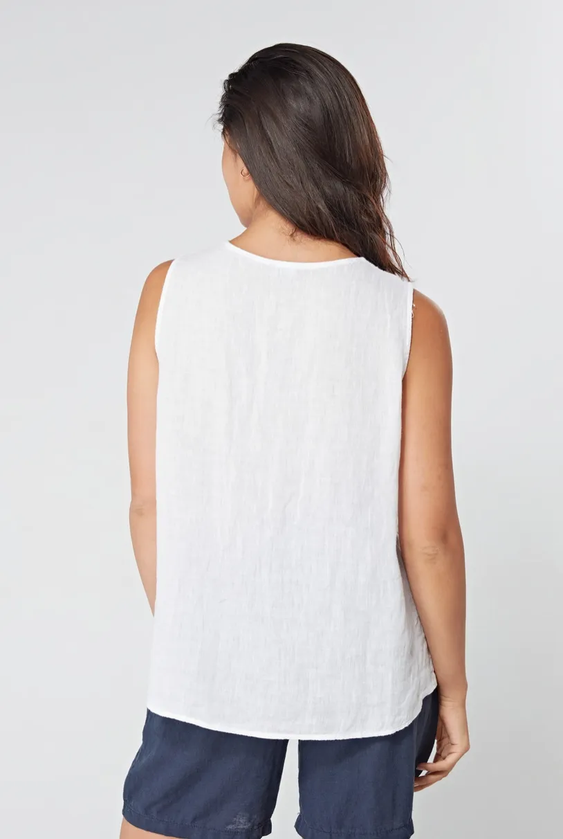 Luca Vanucci tank 2631, lace linen