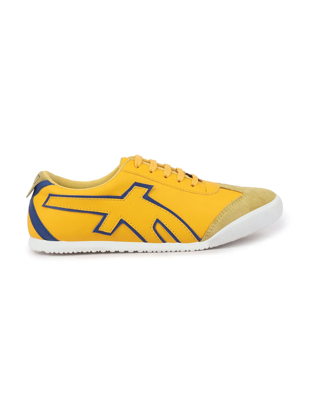 Men Yellow Trendy Lace Up Sneakers