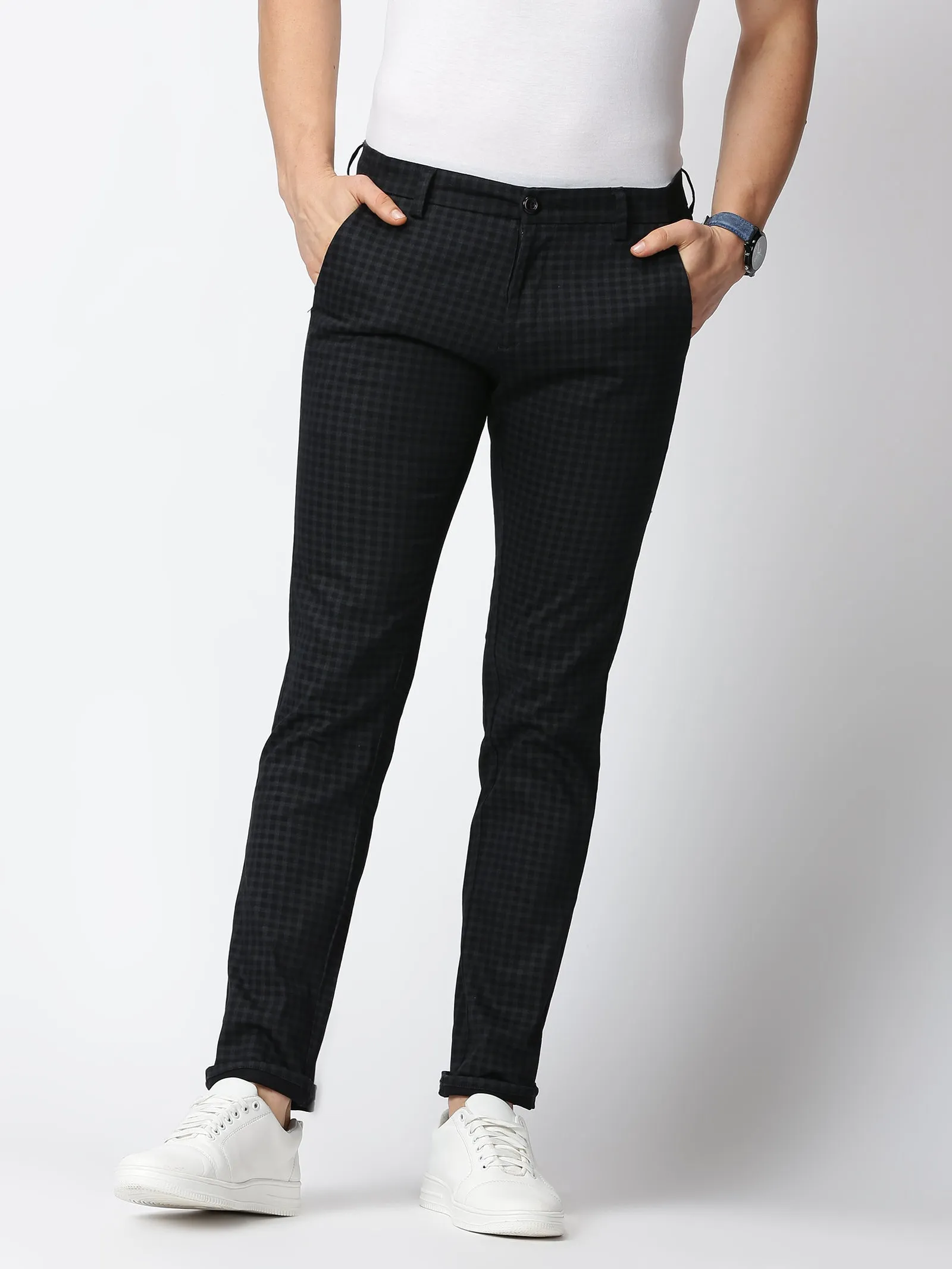 MEN'S BLACK SOLID JASON FIT TROUSER