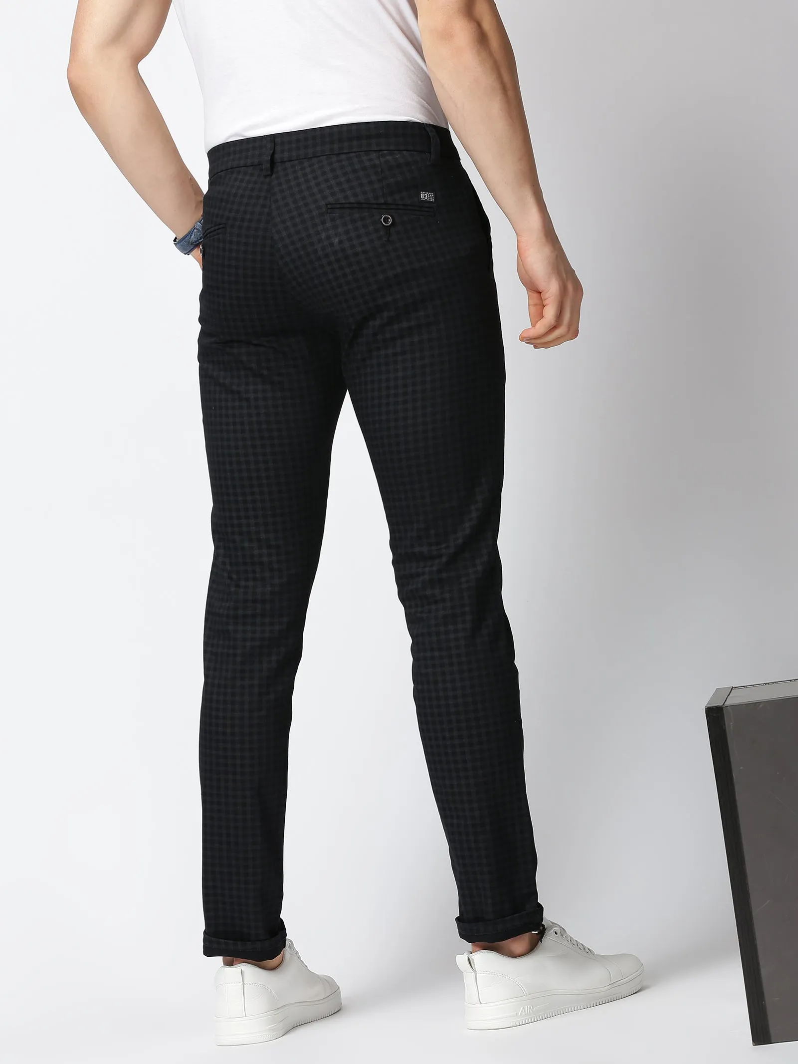 MEN'S BLACK SOLID JASON FIT TROUSER