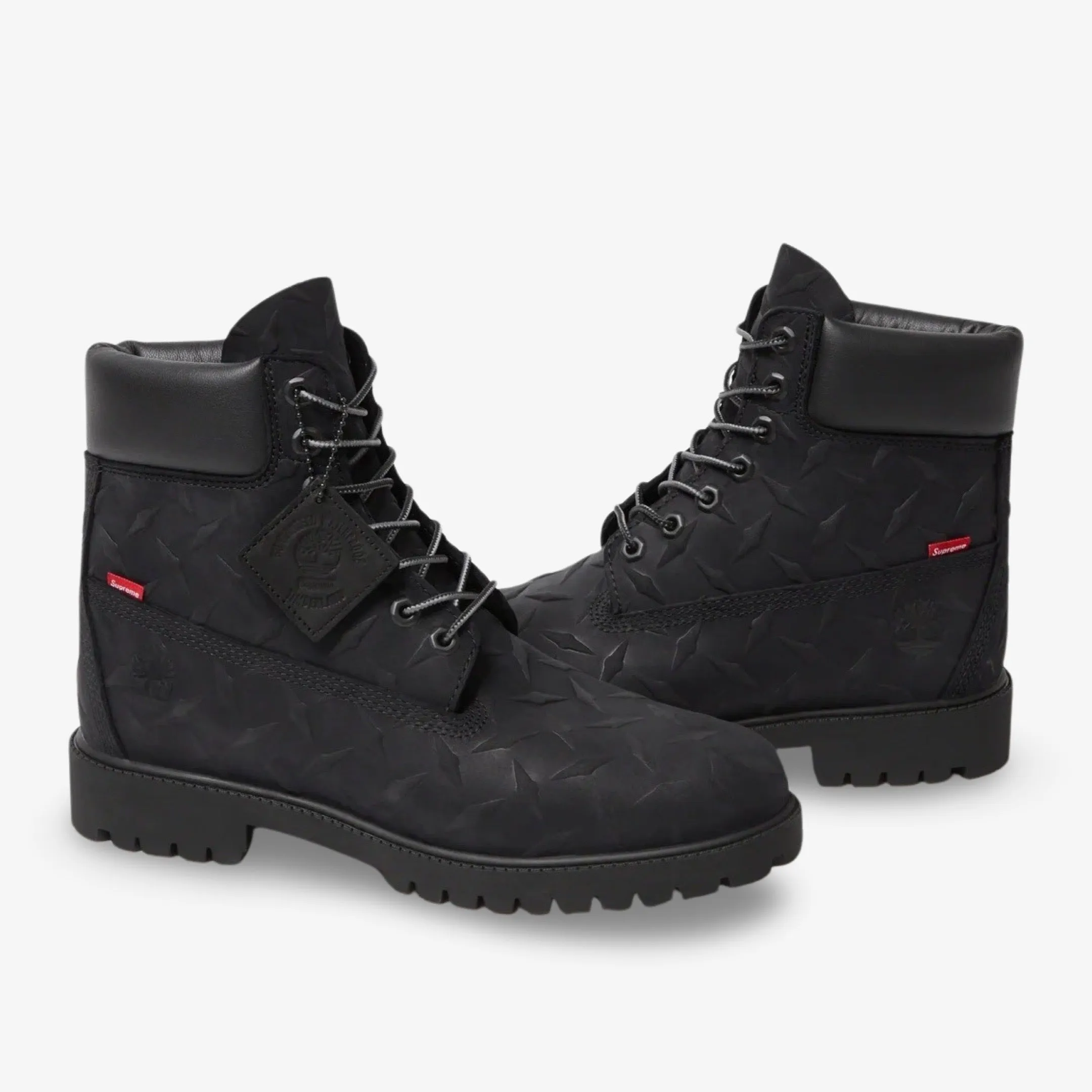 (Men's) Timberland 6 Premium Waterproof Boot x Supreme 'Diamond Plate Black' (2023) TB0A6DE1-001