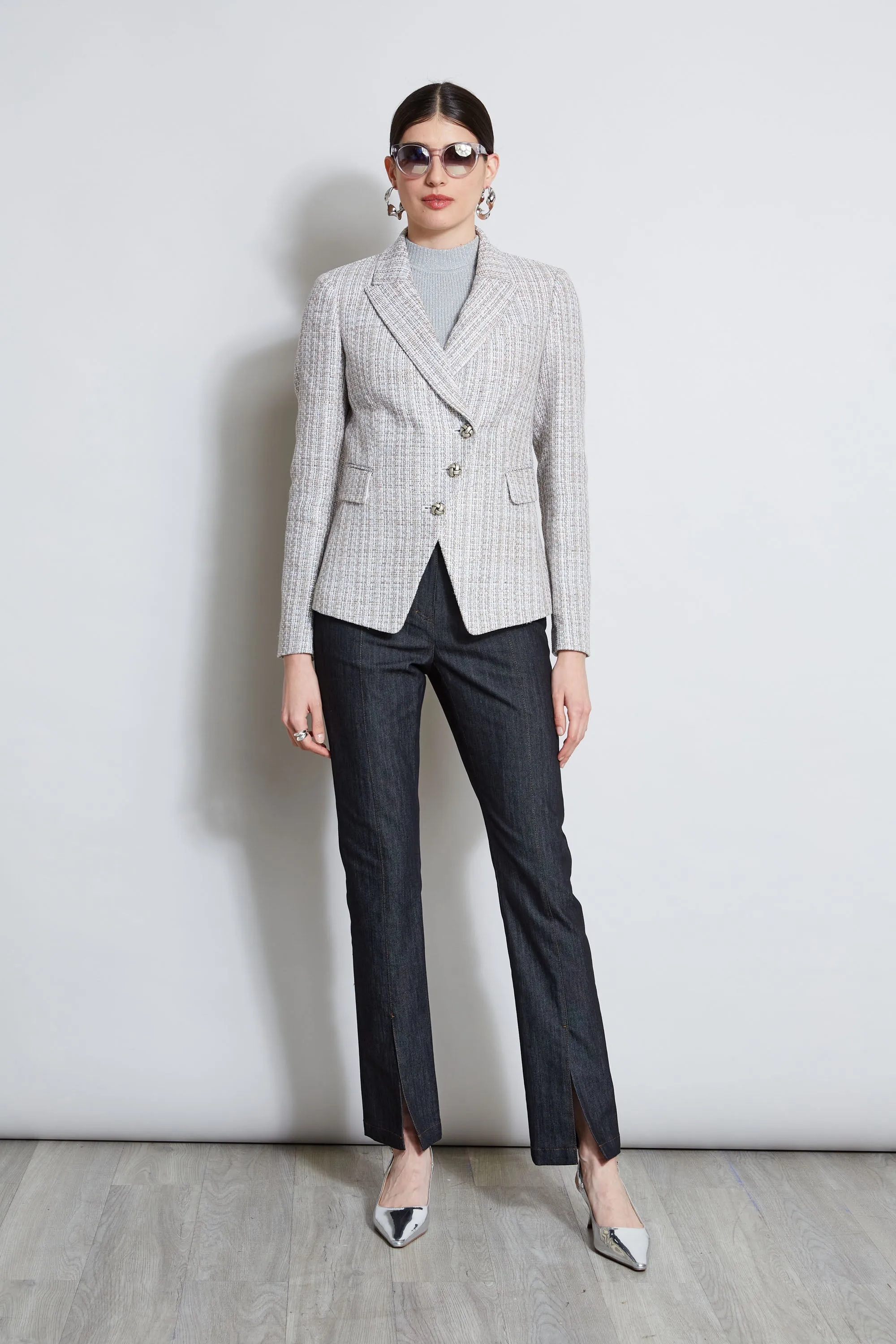 Metallic Tweed 3 Button Blazer