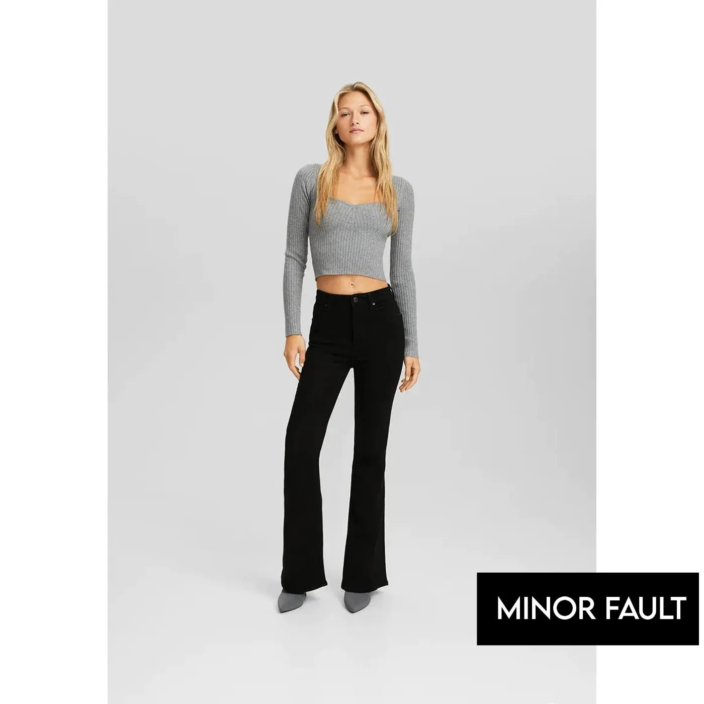 (Minor Fault) Black High Waisted Flare Jeans