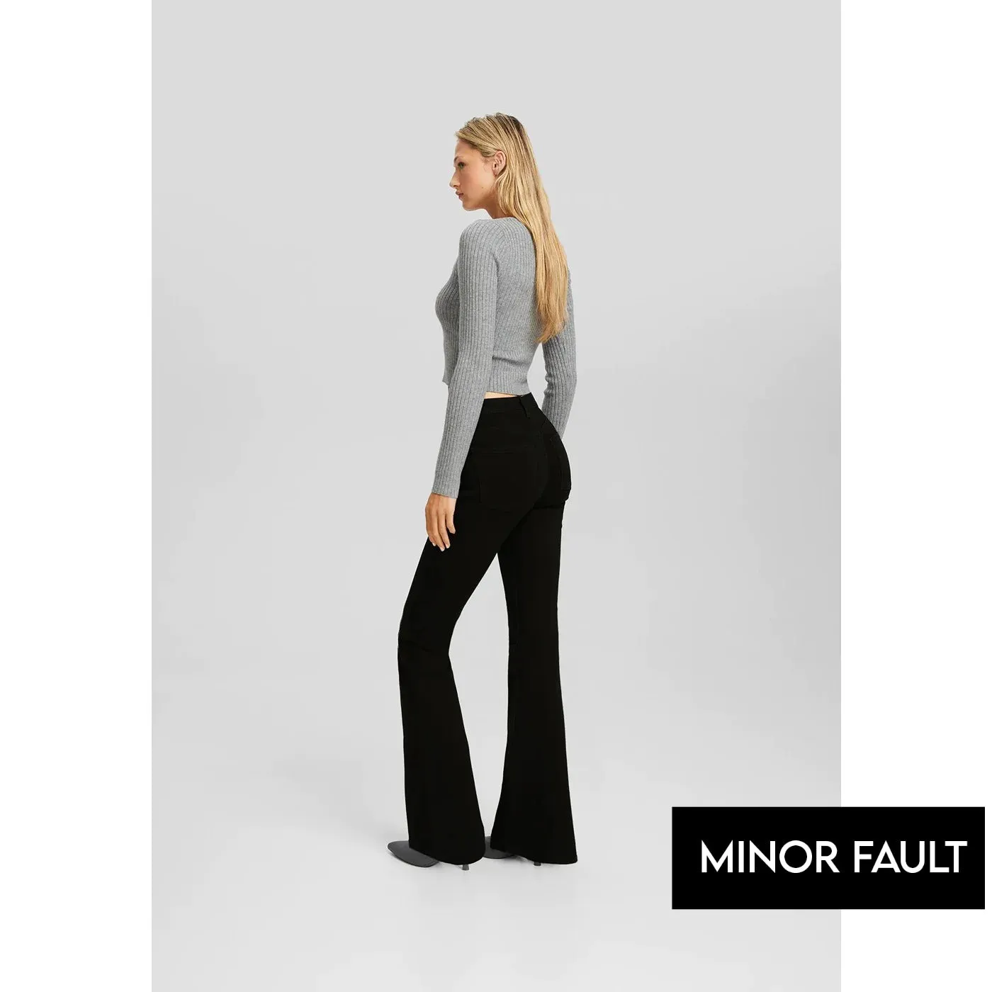 (Minor Fault) Black High Waisted Flare Jeans