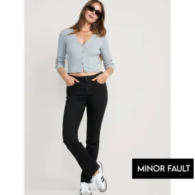 (Minor Fault) Black Kicker Boot Cut Mid Rise Jeans