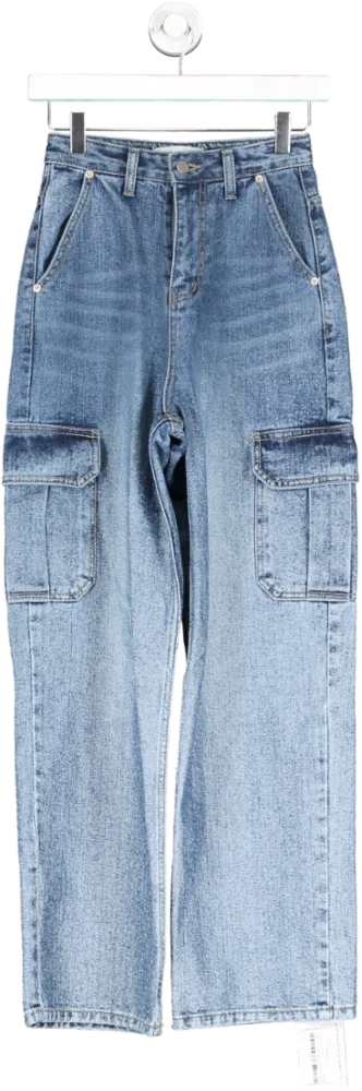 Pixie Market Blue Suna Cargo Pocket Jeans W24