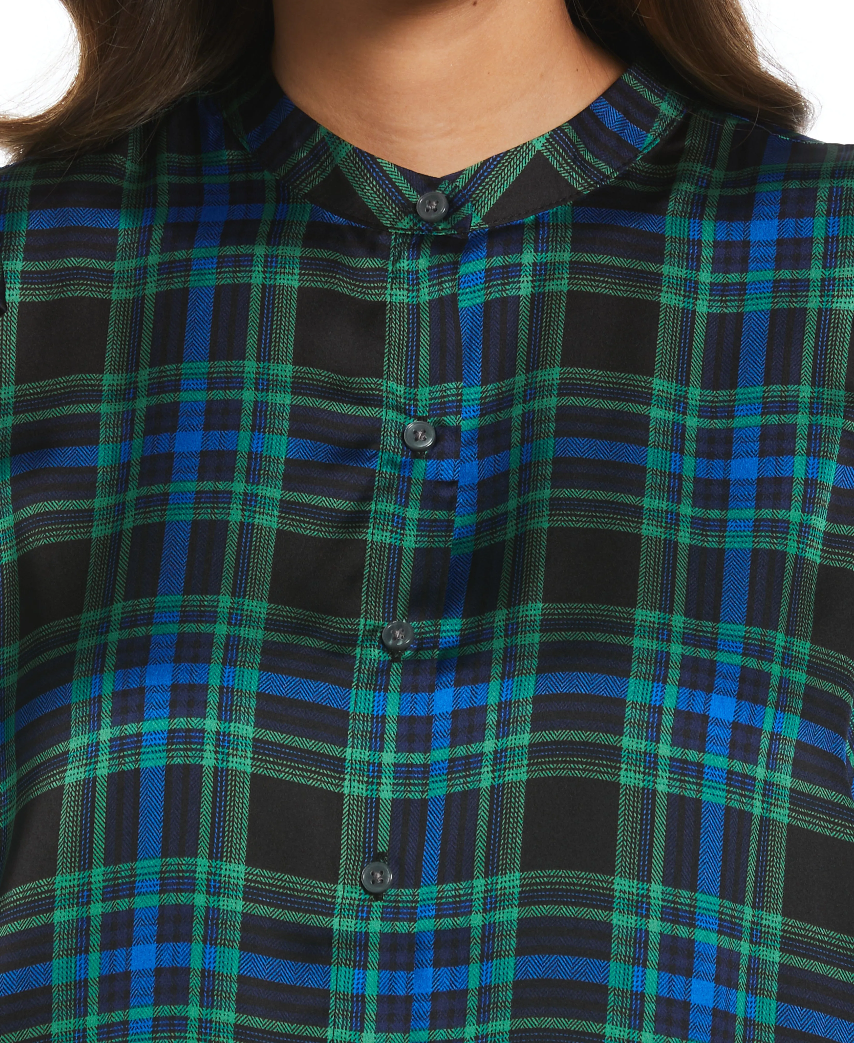 Plaid Print Blouse