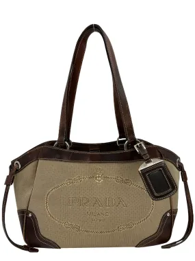 Prada Canapa Logo Jacquard Canvas Bag