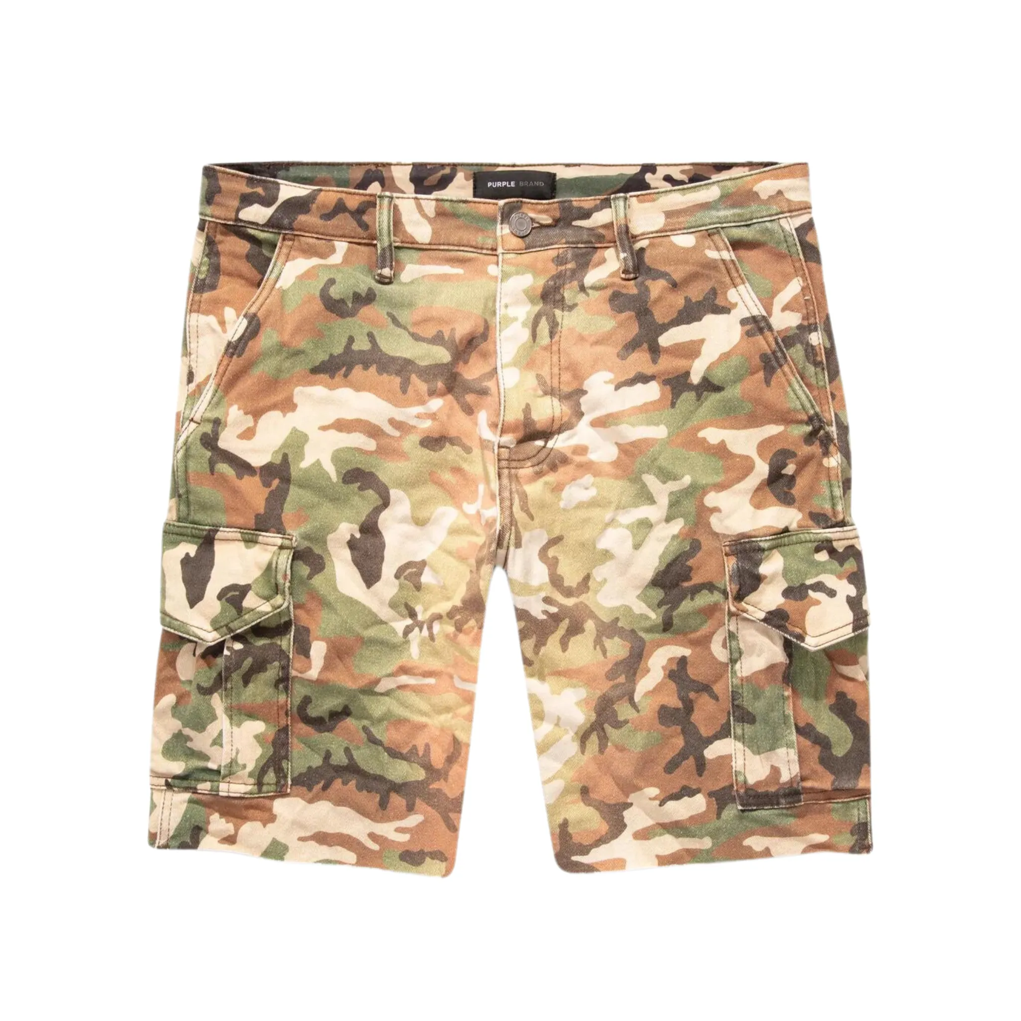 Purple Brand Bleached Camouflage Cargo Short