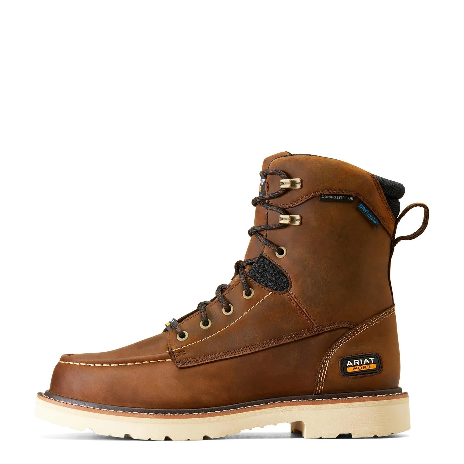 Rebar Lift 8 inch Composite-Toe Waterproof Work Boot Distressed Brown