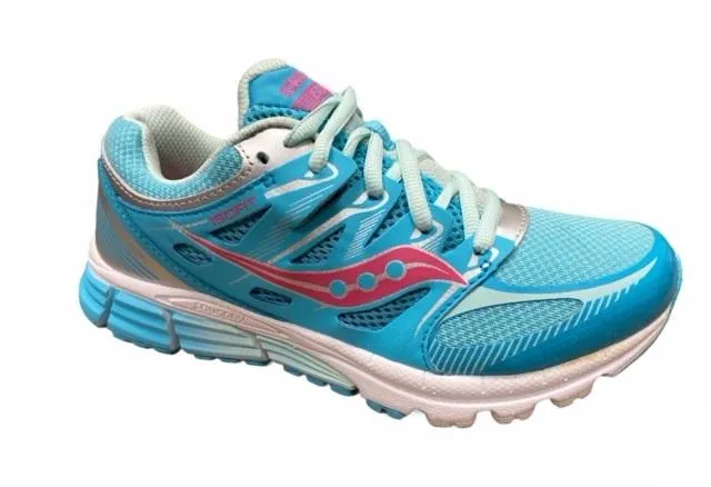 Saucony Zealot SY53672 turquoise silver coral boys' running shoe