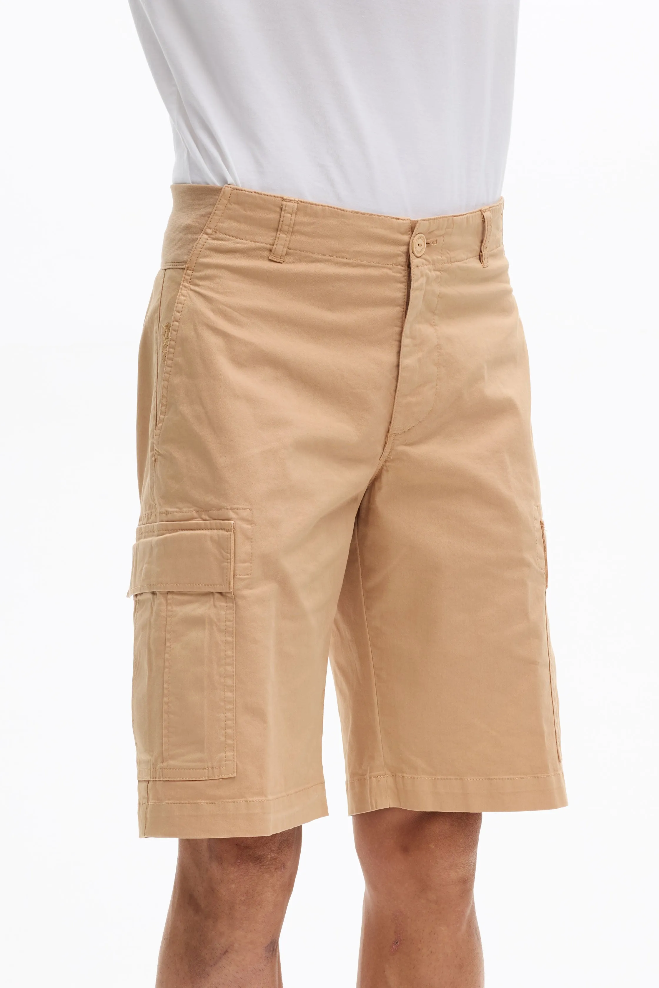 Stretch Cotton Cargo Bermuda Garment Dyed for Man 003U 3441