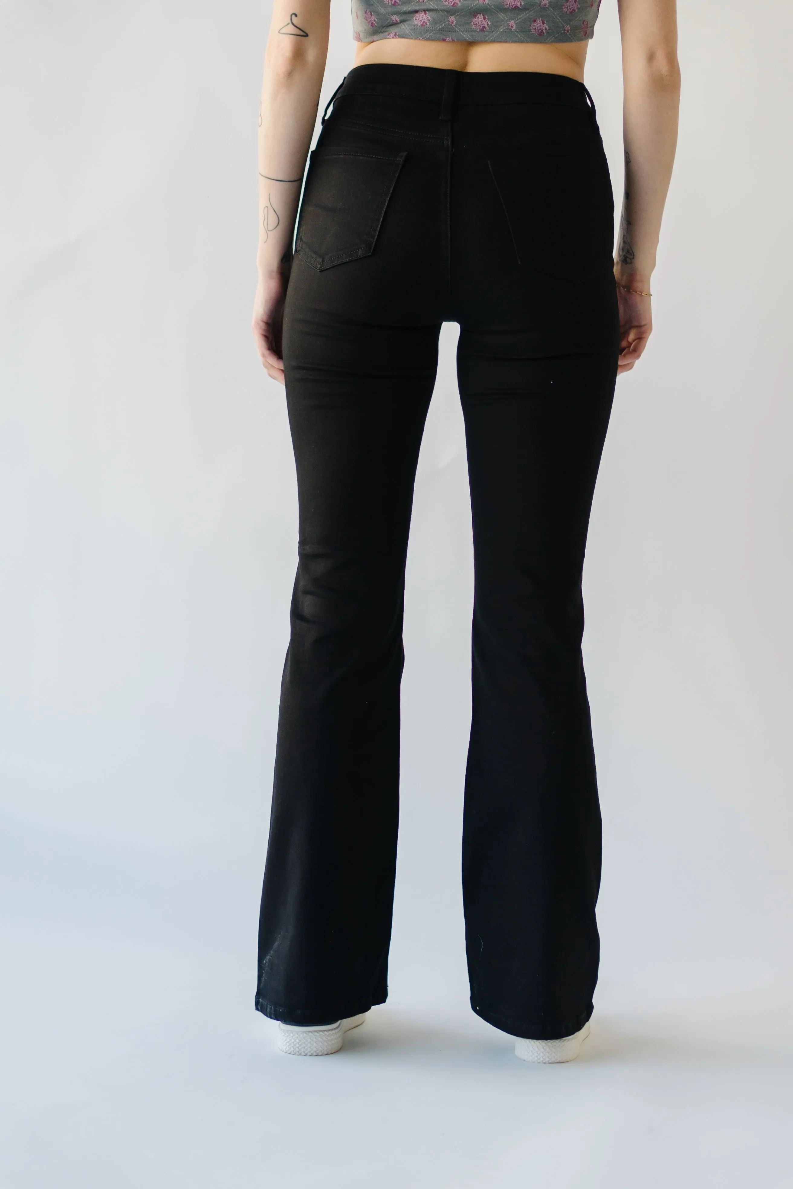 The Sandlin High Rise Flare Jean in Black