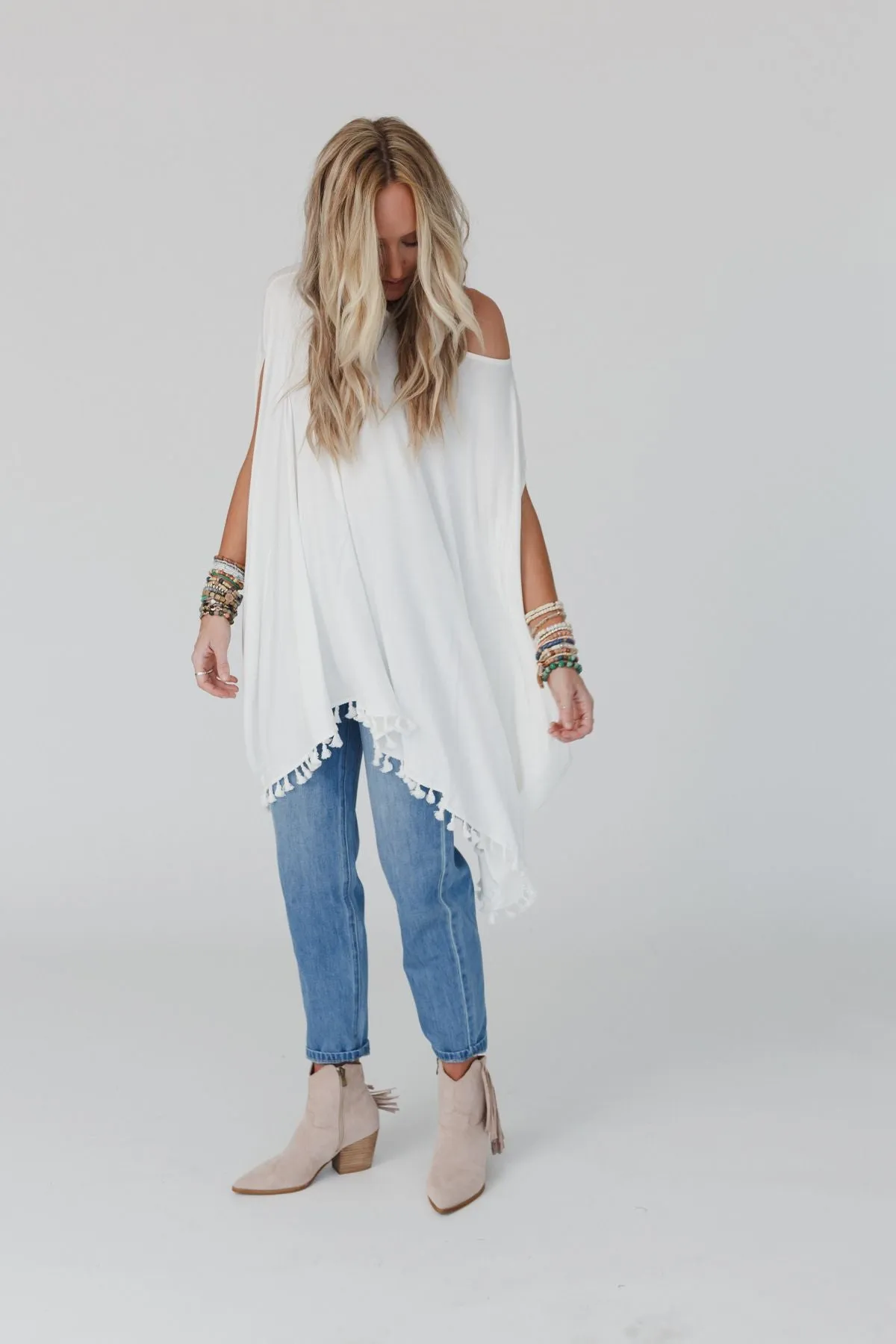 The Wren Tassel Tunic - Ivory