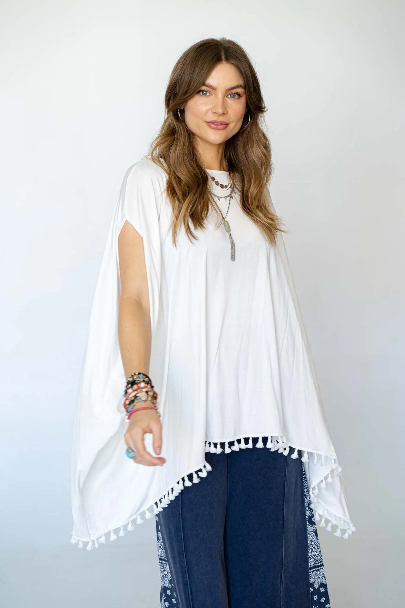 The Wren Tassel Tunic - Ivory