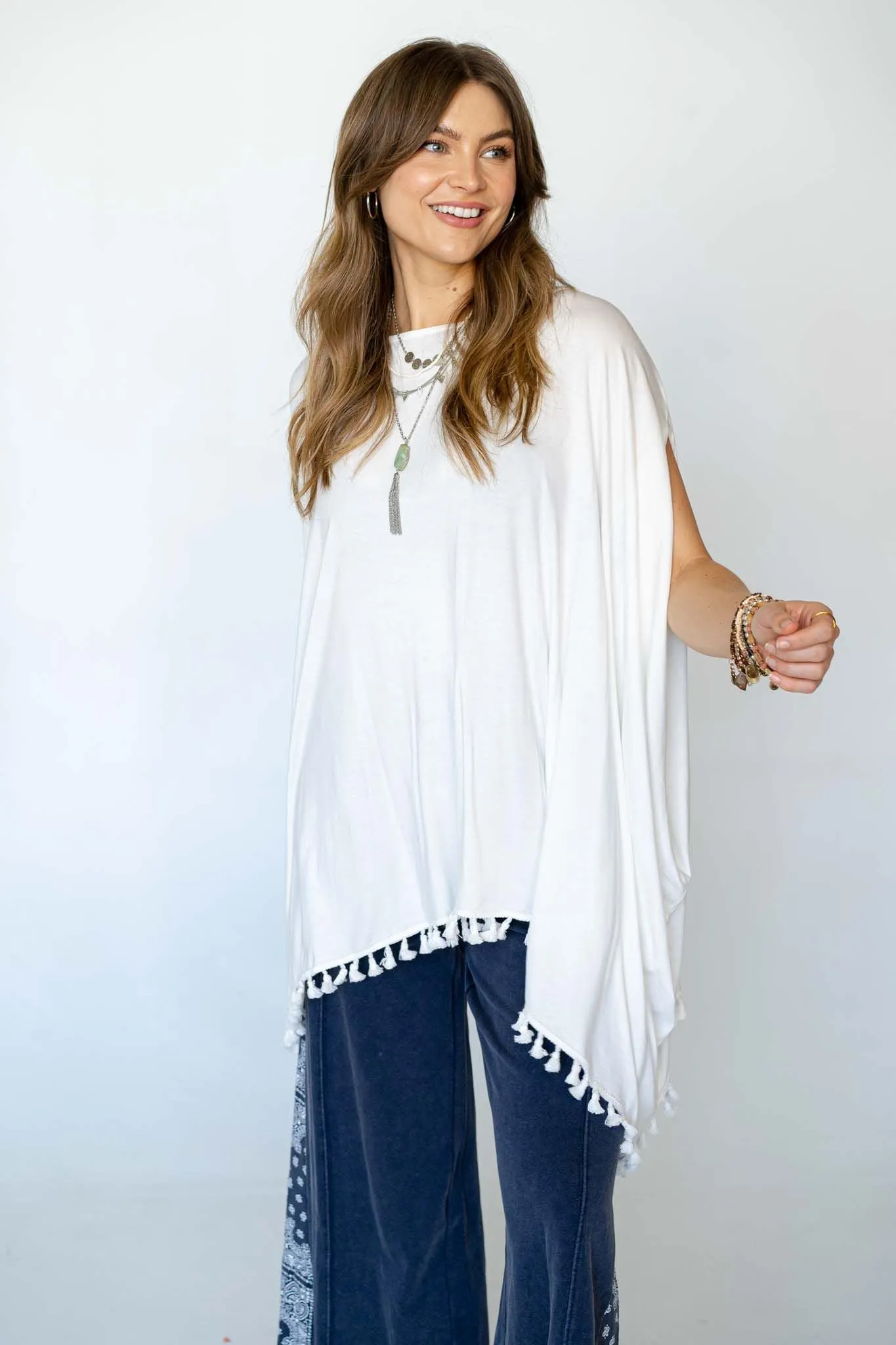 The Wren Tassel Tunic - Ivory