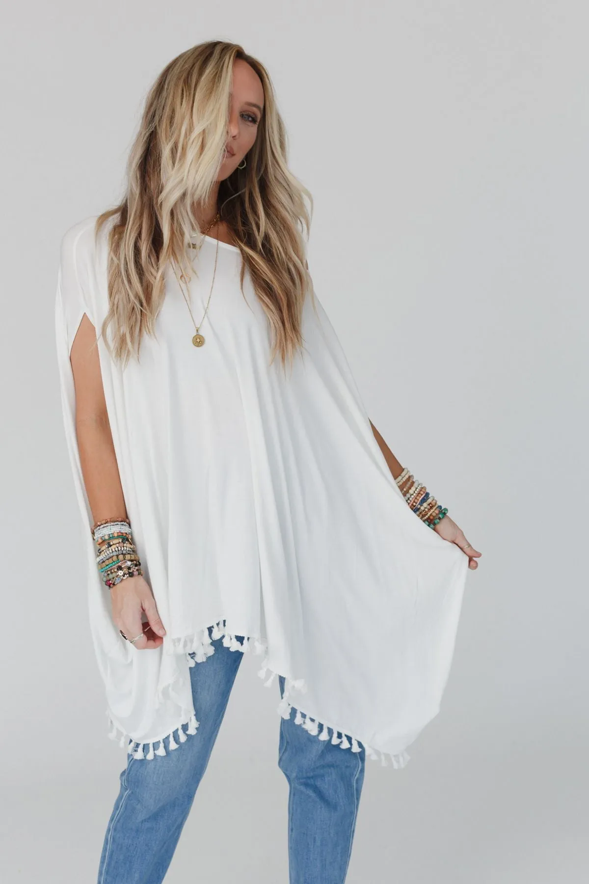 The Wren Tassel Tunic - Ivory