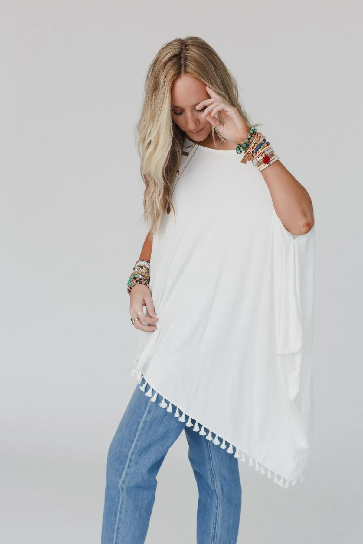 The Wren Tassel Tunic - Ivory