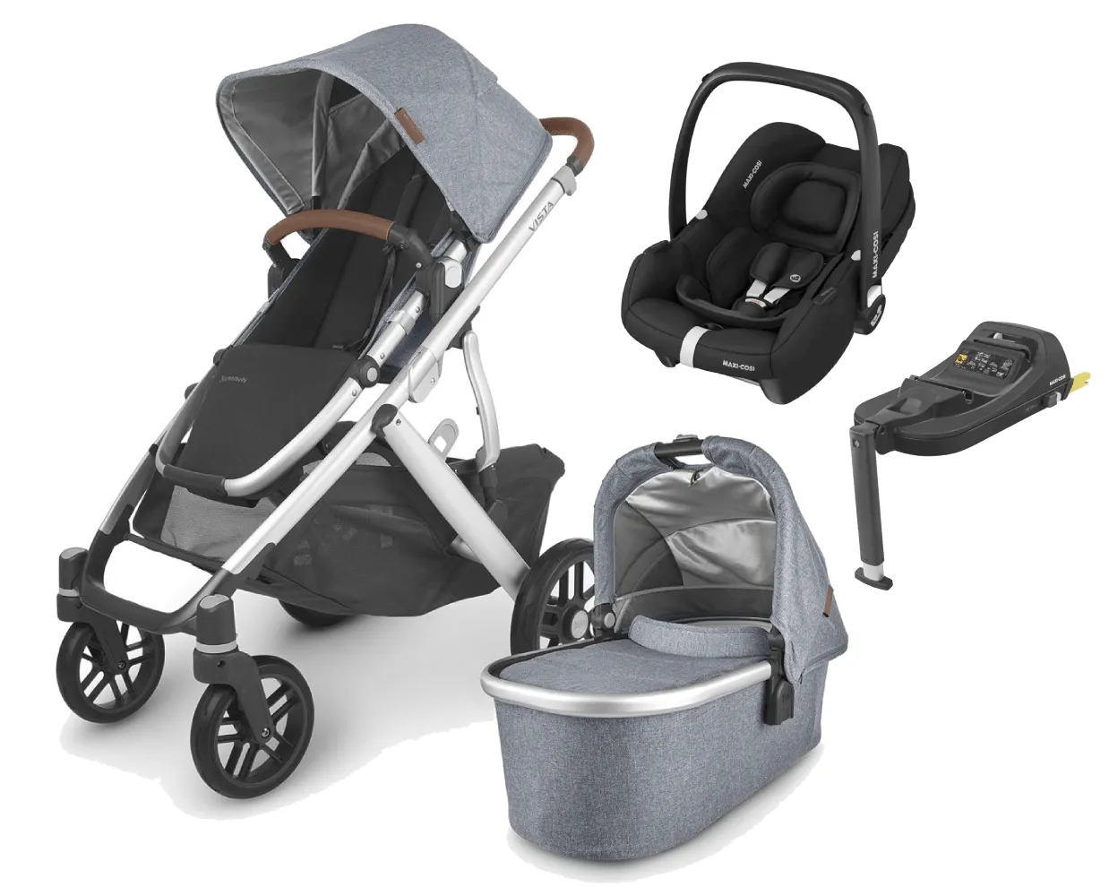 UPPAbaby Vista V2 with Cabriofix i-Size Car Seat and Base - Gregory