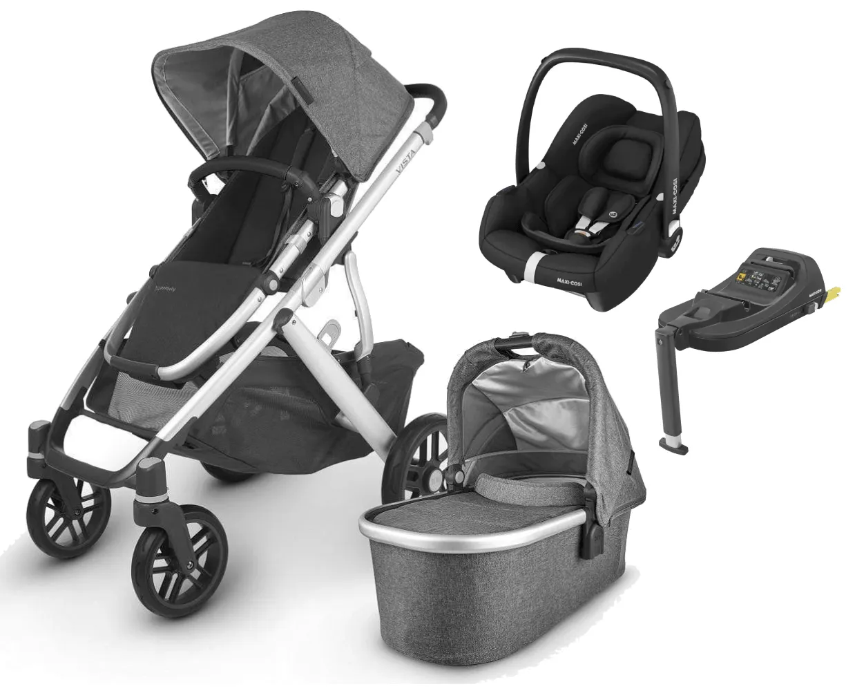 UPPAbaby Vista V2 with Cabriofix i-Size Car Seat and Base - Jordan