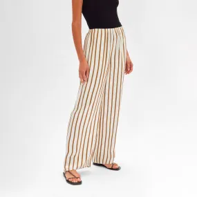 W ITALIAN JACQUARD STRIPE PANT BISCUIT BLACK